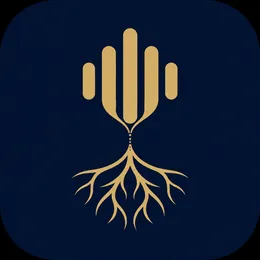Toldwell app icon — a voice waveform growing into roots